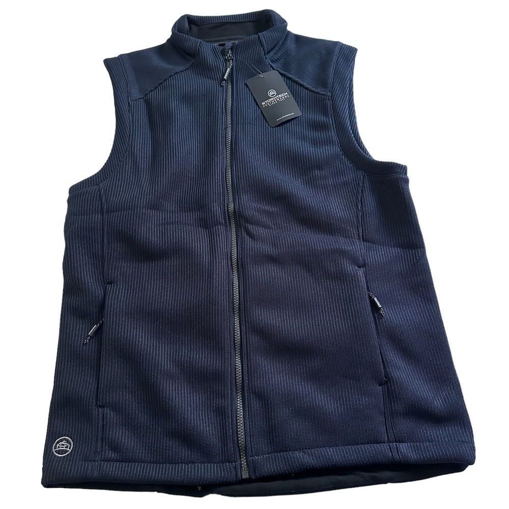 NWT Stormtech Performance Navy Full Zip Ribbed Vest Large